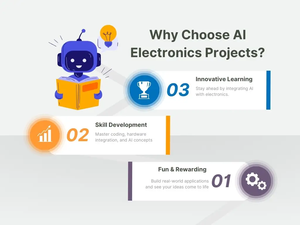 Illustration of a hobbyist working on an AI electronics project with tools