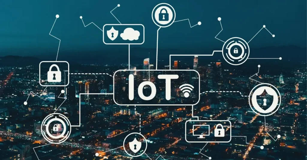 Diagram depicting a network of interconnected IoT devices