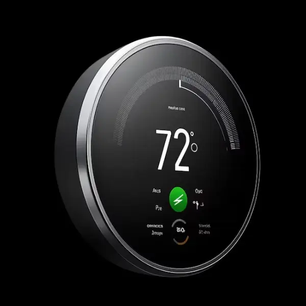 Smart thermostat interface showing current temperature settings