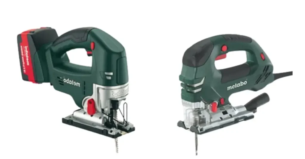 Corded and cordless jigsaws side by side for comparison