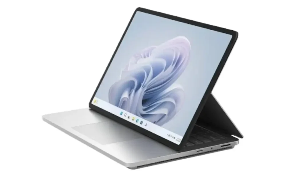 Top 5 Best Laptops for Graphic Design in 2025 4 Microsoft Surface Laptop Studio 2 in tent mode showcasing its versatility.